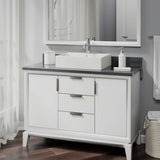 Porcelain Vessel Sink in Biscuit with 7009 Faucet and Pop-Up Drain in Chrome - Super Arbor