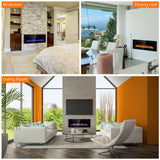Electric Remote Control 5000 BTU 50 in. Wall Electric Fireplace in Black - Super Arbor