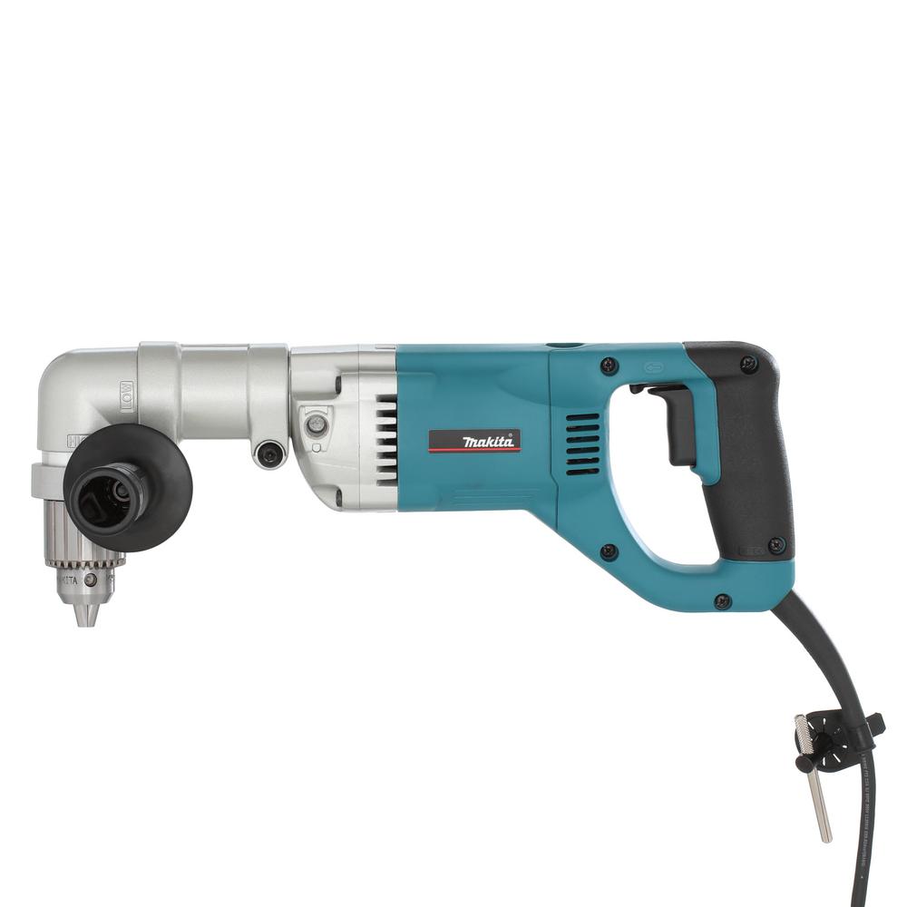 7.5 Amp 1/2 in. Corded 2-Speeds Reversible Angle Drill with Chuck Key Side Handle and Tool Case - Super Arbor