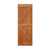 32 in. x 84 in. Ready-to-Assemble British Brace Hardwood Interior Sliding Barn Door Slab with Hardware Kit - Super Arbor