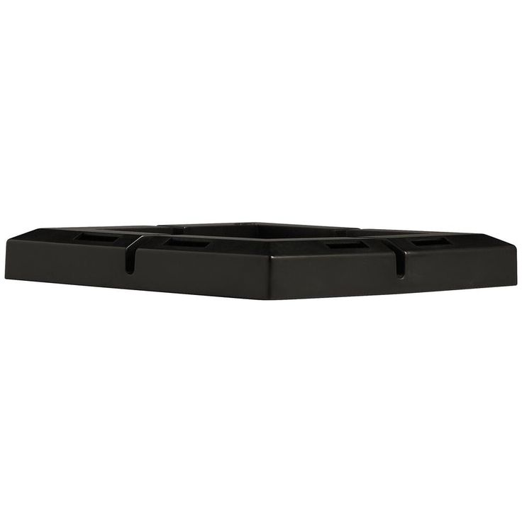 5.5 in. x 5.5 in. Outdoor Black Solar Integrated LED Plastic Post Cap Light with 3.5 in. x 3.5 in. Adaptor (2-Pack)