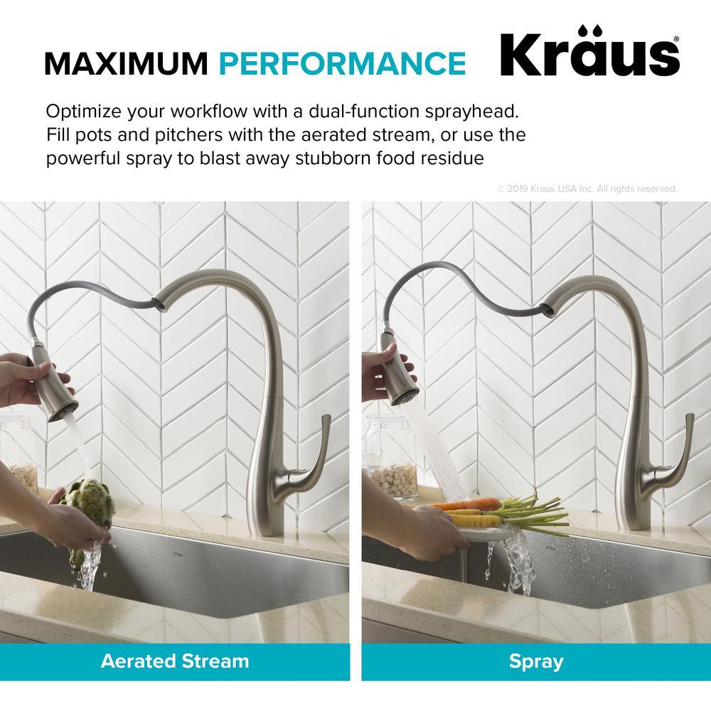 Spot Free Ansel Single-Handle Pull-Down Sprayer Kitchen Faucet in All-Brite Stainless Steel - Super Arbor