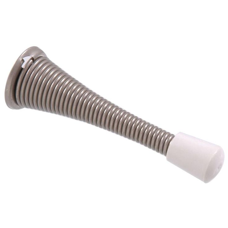 3 in. Satin Nickel Broad Base Spring Door Stop (5-Pack)