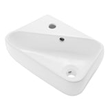 Swiss Madison Plaisir 18 in. x 11 in. Ceramic Wall Hung Vessel Sink with Left Side Faucet Mount in White