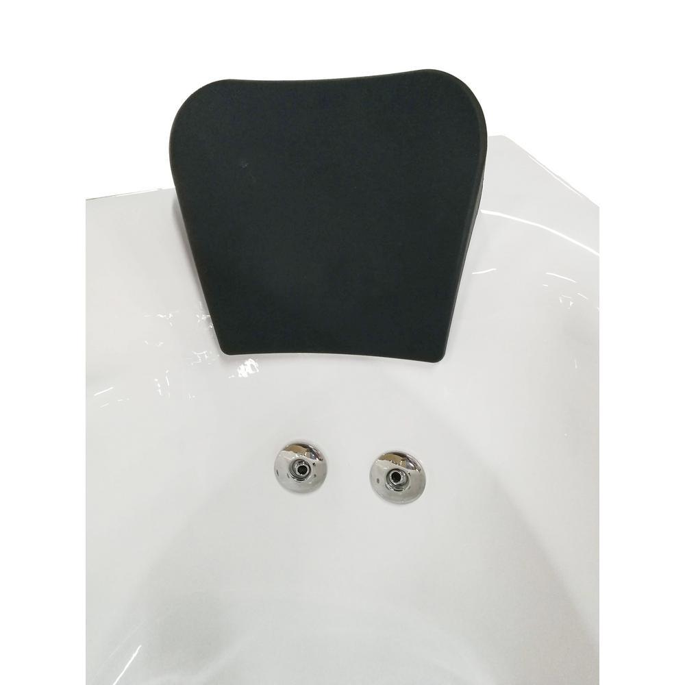 59 in. Acrylic Left Drain Corner Apron Front Whirlpool Bathtub in White - Super Arbor