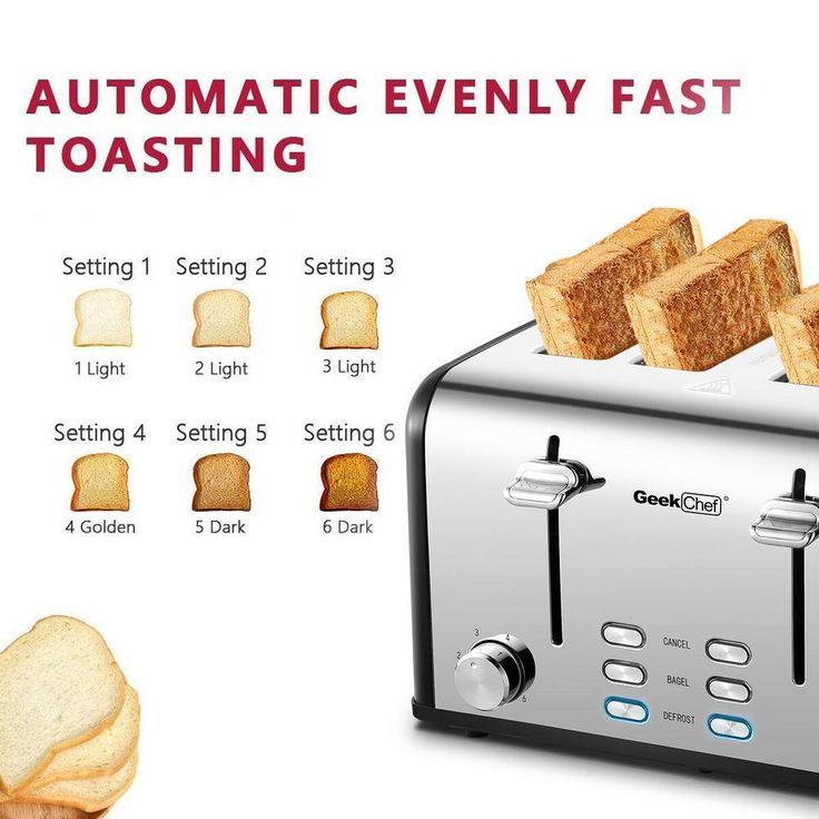 1650 W 4-Slice Silver Wide Slot Toaster with Dual Control Panels of Bagel, Defrost and Cancel Function