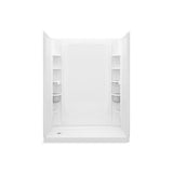 STORE+ 30 in. x 60 in. Single Threshold Left-Hand Shower Base with Shower Walls and 12-Piece Accessory Kit in White - Super Arbor