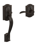 Camelot Satin Nickel Entry Door Handle Set with Accent Door Lever - Super Arbor