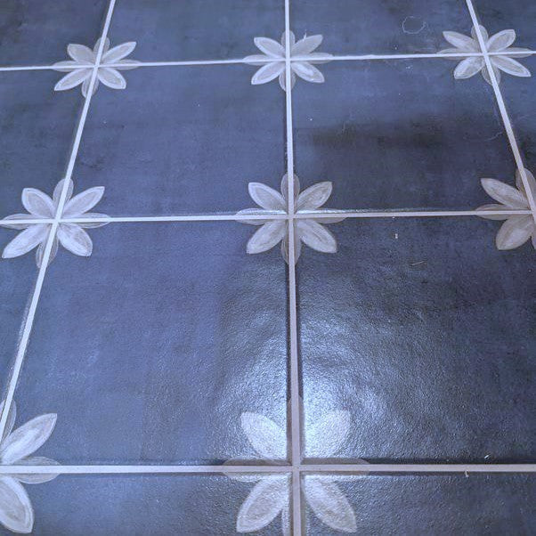 Fiona Black 8-in x 8-in Matte Porcelain Patterned Floor and Wall Tile (0.42-sq. ft/ Piece)
