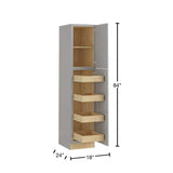 Home Decorators Collection Washington Veiled Gray Plywood Shaker Assembled Utility Pantry Kitchen Cabinet 4 ROT Sft Cls 18 in W x 24 in D x 84 in H