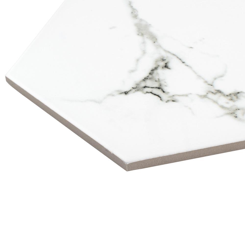 Timeless Calacatta Hex 8-5/8 in. x 9-7/8 in. Porcelain Floor and Wall Tile (11.56 sq. ft. / case) - Super Arbor