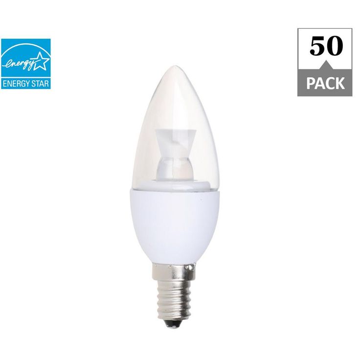 Simply Conserve 40W Equivalent Soft White 2700K Candelabra Dimmable 25,000-Hour Clear LED Light Bulb (50-Pack)
