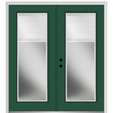 60 in. x 80 in. Internal Blinds Left-Hand Inswing Full Lite Clear Glass Painted Steel Prehung Front Door - Super Arbor