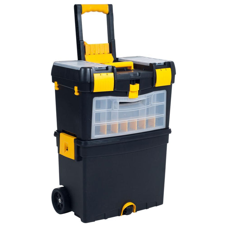 10 in. Heavy-Duty Rolling Upright Tool Box with Foldable Comfort Handle - Super Arbor