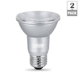 Feit Electric 50-Watt Equivalent PAR20 Dimmable CEC Title 24 Compliant LED ENERGY STAR 90+ CRI Flood Light Bulb, Bright White (2-Pack)