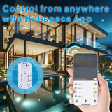 Commercial Electric 6-Outlet Smart Surge Protector with 4 USB Ports, White, Powered by Hubspace