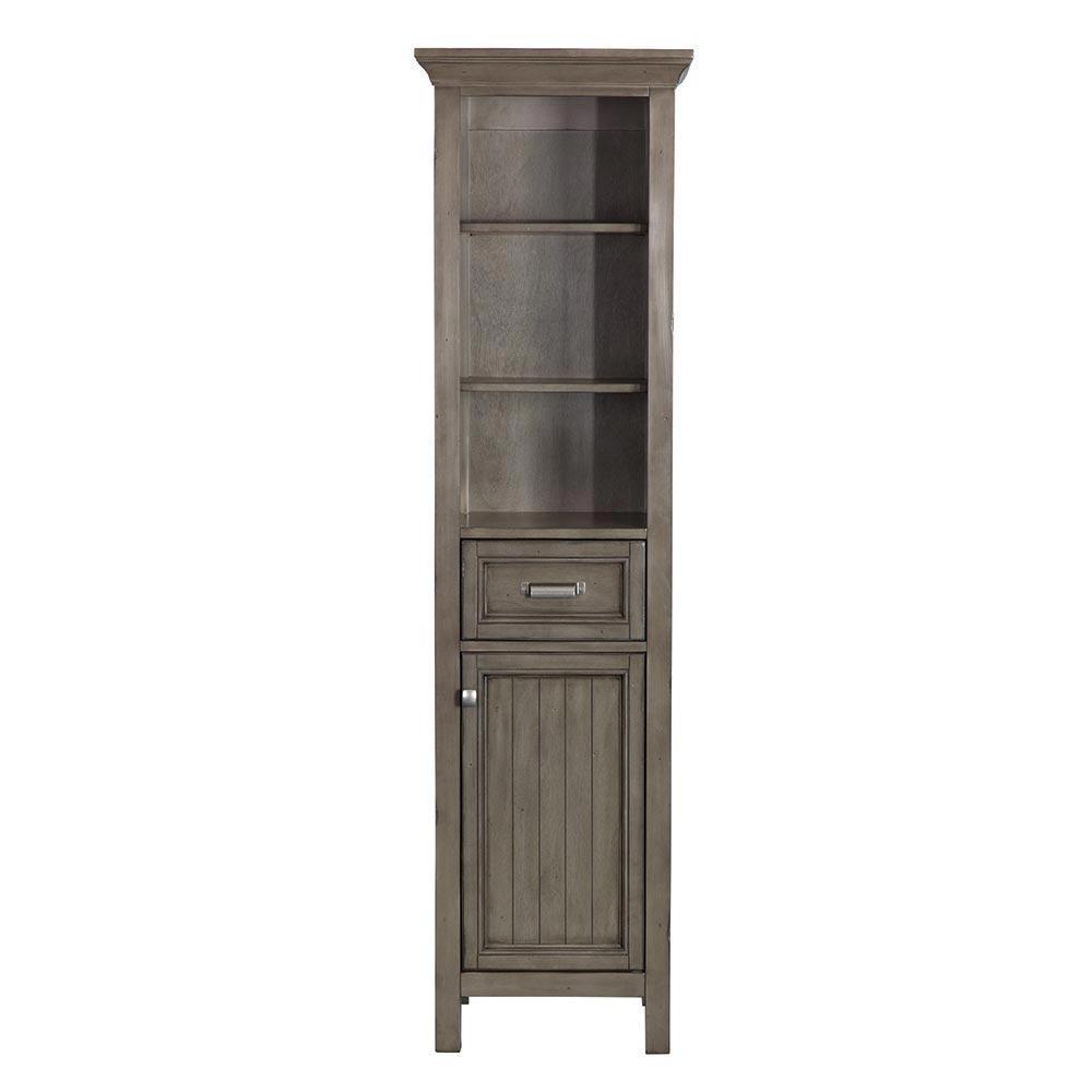 Brantley 19 in. W x 15 in. D x 70 in. H Linen Cabinet in Distressed Grey - Super Arbor