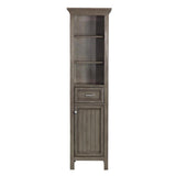 Brantley 19 in. W x 15 in. D x 70 in. H Linen Cabinet in Distressed Grey - Super Arbor