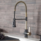 Britt Single-Handle Pull Down Sprayer Kitchen Faucet in Brushed Gold - Super Arbor