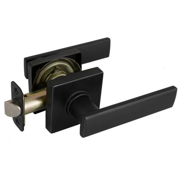 Westwood Matte Black Hall and Closet Door Lever with Square Rose