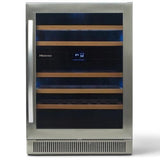 Hisense 46-Bottle Capacity Glass Door with Stainless Steel Frame Dual Zone Cooling Built-In/Freestanding Wine Chiller