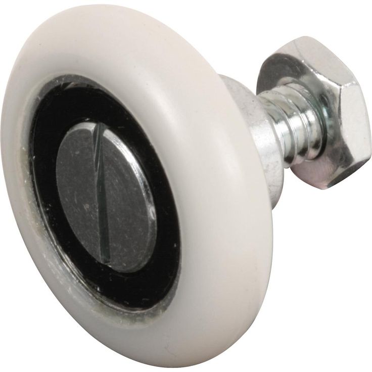 1-1/8 in. White, Nylon, Ball Bearing Drawer Rollers (2-pack)