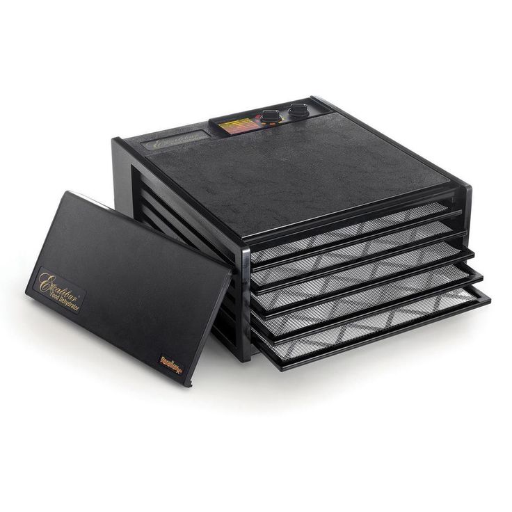 5-Tray Black Electric Food Dehydrator with Variable Temperatures and 26-hour Timer and Automatic Shut Off