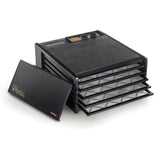 5-Tray Black Electric Food Dehydrator with Variable Temperatures and 26-hour Timer and Automatic Shut Off