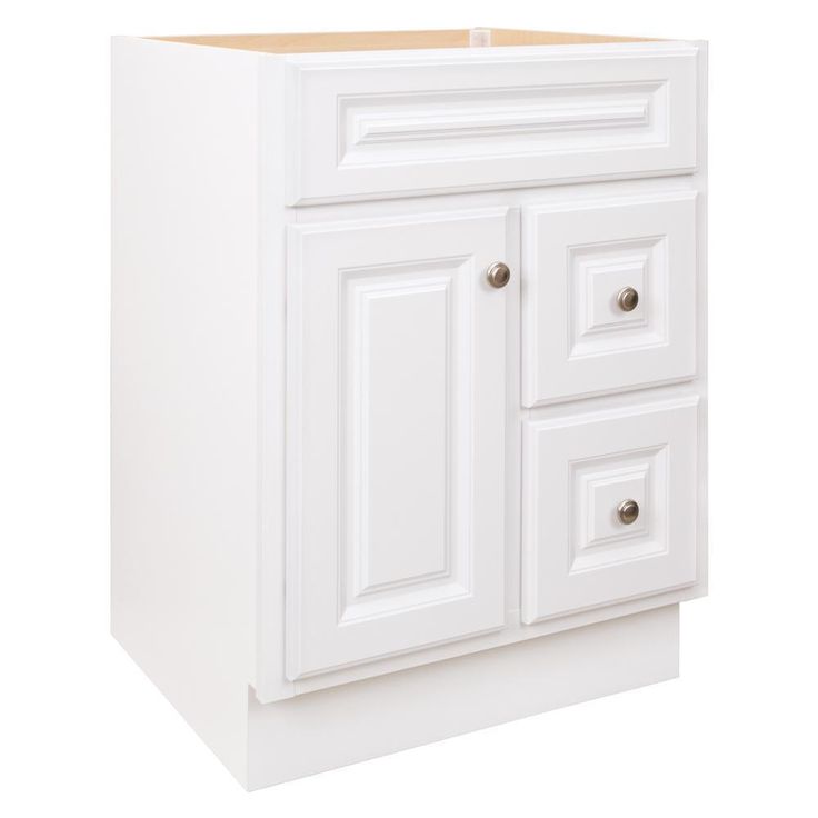 Hampton 24 in. W x 21 in. D x 33.5 in. H Bathroom Vanity Cabinet Only in White