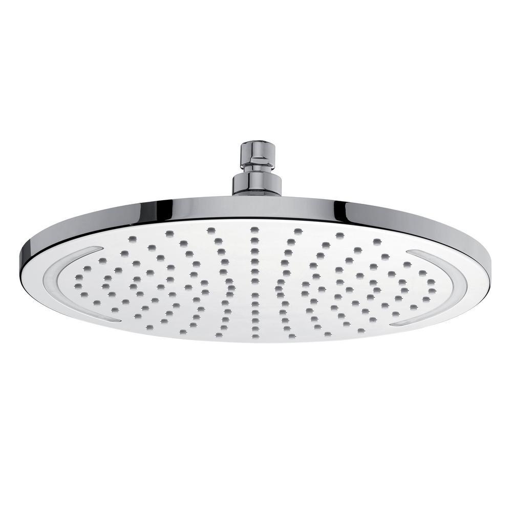 Technolight 1-Pattern 2.5 GPM 11.81 in. Ceiling Mount Round Shower Head with LED Light in Chrome - Super Arbor
