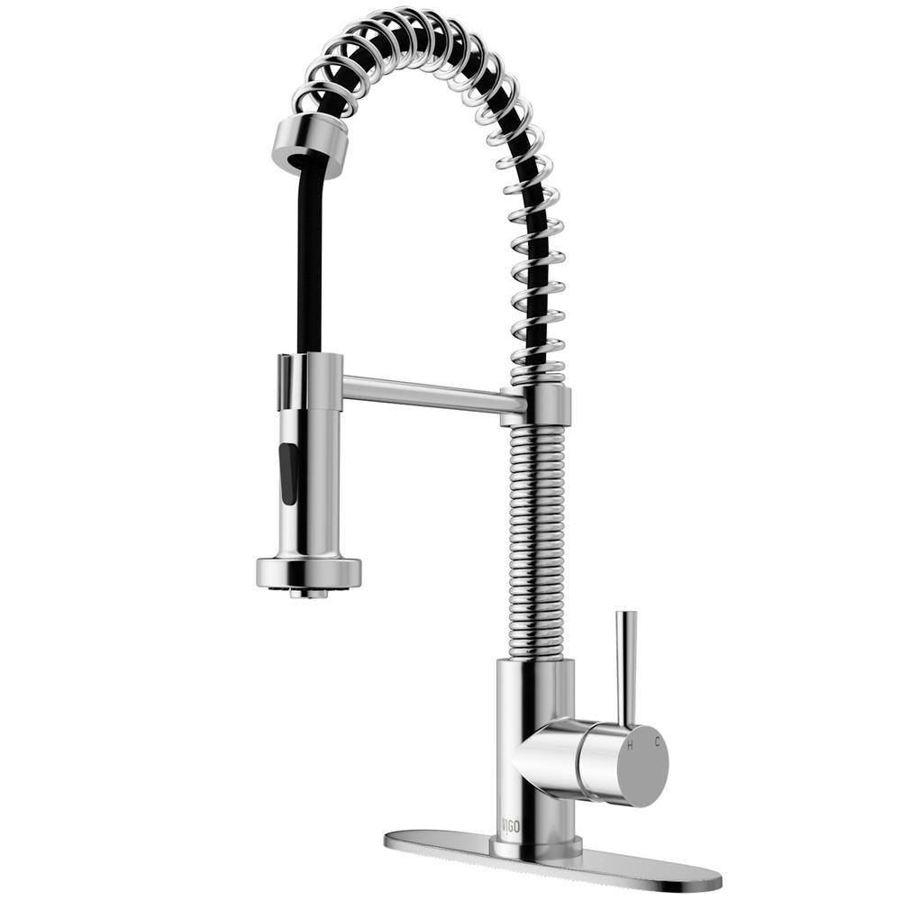 Edison Single-Handle Pull-Down Sprayer Kitchen Faucet with Deck Plate in Matte Black - Super Arbor