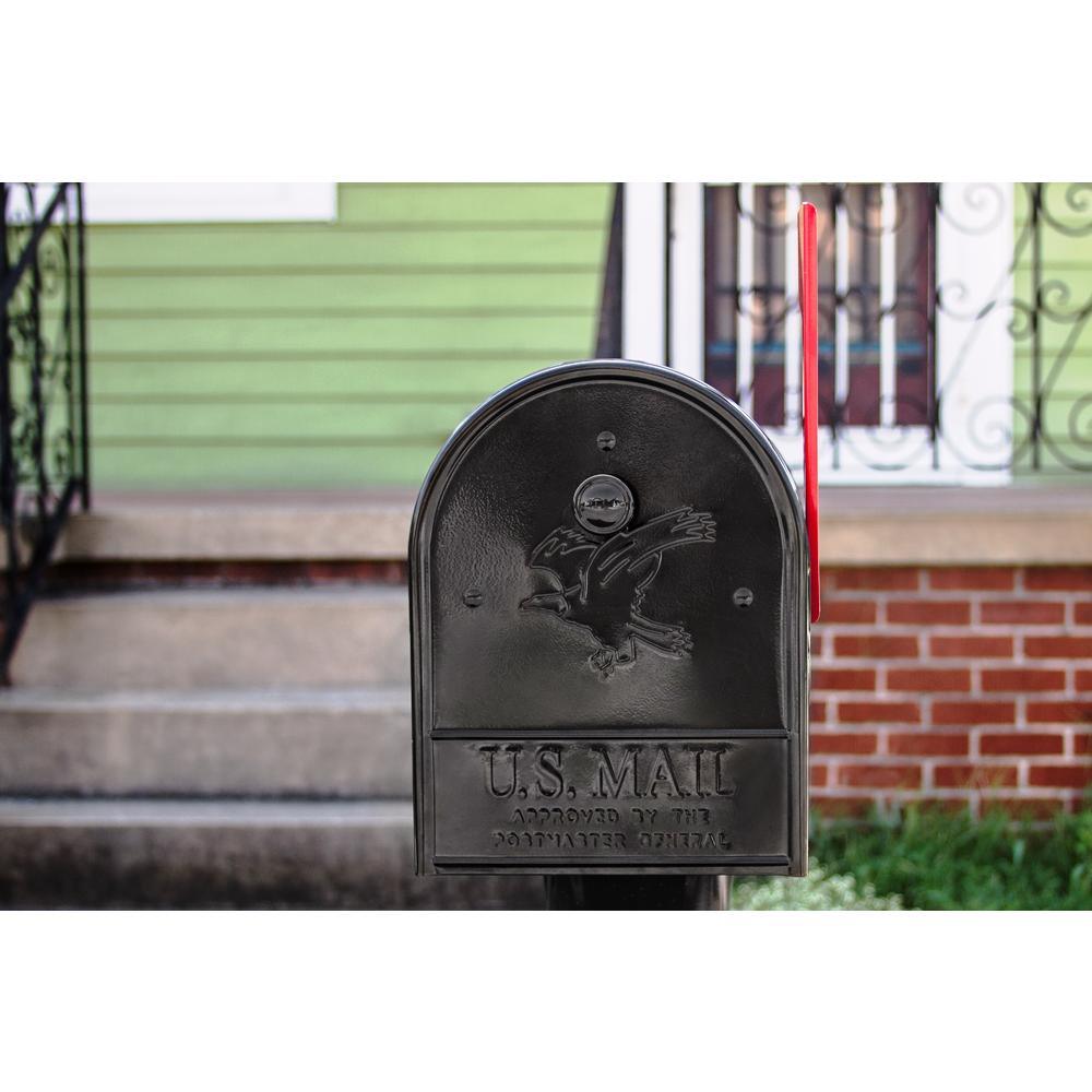 Outback Double Door, Large, Steel, Post Mount Mailbox, Black - Super Arbor