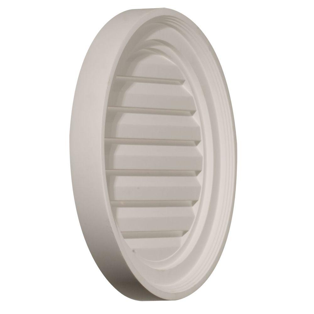 18 in. x 18 in. Round Primed Polyurethane Paintable Gable Louver Vent - Super Arbor