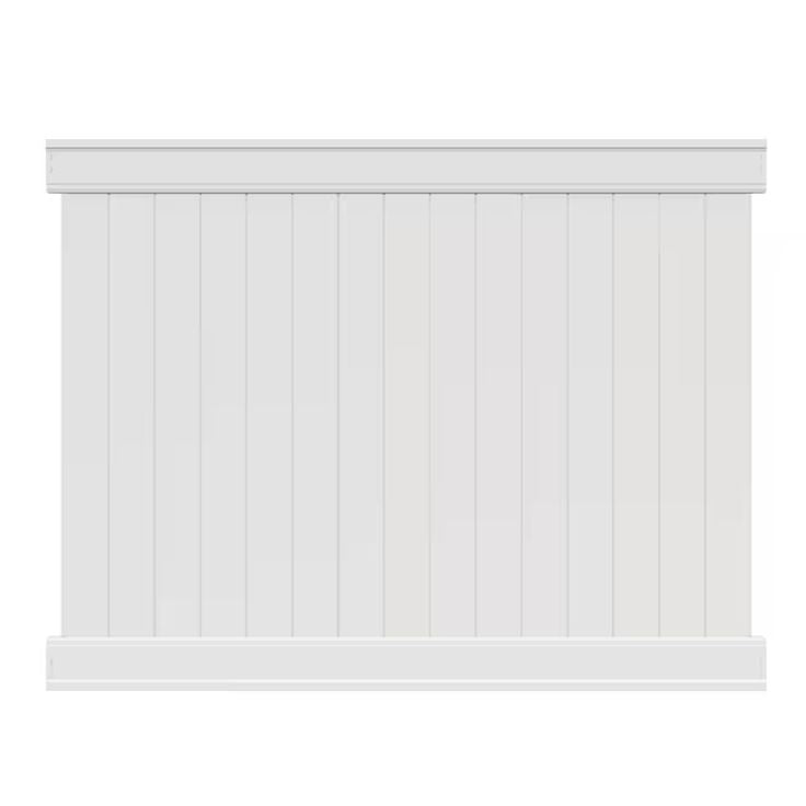 Freedom Emblem 6-ft H x 7-ft W White Vinyl Flat-Top Vinyl Fence Panel