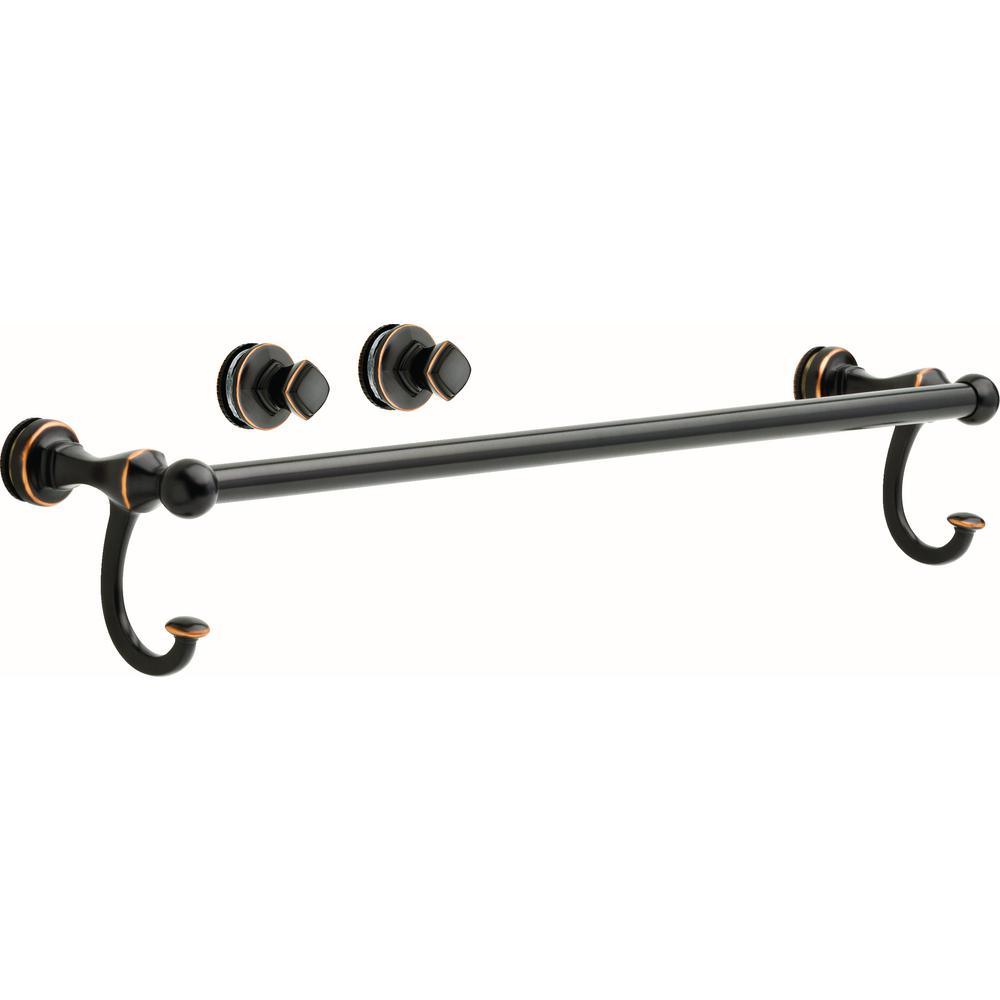 Portman 60 in. x 58-1/8 in. Semi-Frameless Traditional Sliding Bathtub Door in Bronze with Rain Glass - Super Arbor