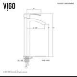 VIGO Rectangular Gray Onyx Glass Vessel Bathroom Sink Set with Duris Vessel Faucet in Matte Black - Super Arbor