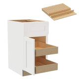 Home Decorators Collection Newport 15 in. W x 24 in. D x 34.5 in. H Assembled Plywood Base Kitchen Cabinet in Pacific White with 2ROT Knife Block L
