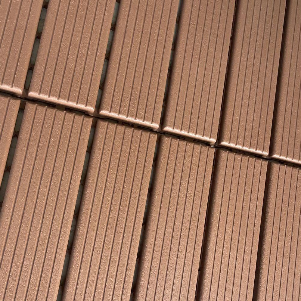 1 ft. x 1 ft. Plastic Deck Tile in Dark Brown for Outdoor Porch Poolside Balcony Backyard (44 Per Box)