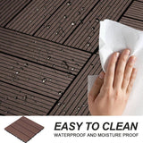 1 ft. x 1 ft. Plastic Composite Deck Tile in Dark Brown, Resist Rust, Water, Easy to DIY and Maintain(20 per Case)