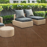 1 ft. x 1 ft. Plastic Composite Deck Tile in Dark Brown, Resist Rust, Water, Easy to DIY and Maintain(20 per Case)