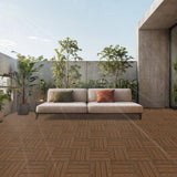 1 ft. x 1 ft. Wood Plastic Composite Deck Tile in Dark Brown, Resist Rust, Water, Easy to DIY and Maintain(20 per Case)