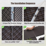 12.25 in. x 12.25 in. Outdoor Square Composite Interlocking Flooring Deck Tiles in Dark Brown (Pack of 27 Tiles)