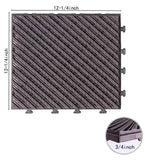 12.25 in. x 12.25 in. Outdoor Square Composite Interlocking Flooring Deck Tiles in Dark Brown (Pack of 27 Tiles)