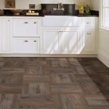 FloorPops Knotting Hill 12 in. W x 12 in. L Peel and Stick Floor Vinyl Tiles, Dark Brown Wood Look (20 Tiles, 20 sq. ft./Case)