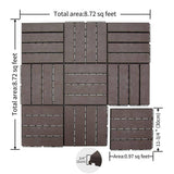 Kahomvis 1 ft. x 1 ft. Quick Deck Outdoor Waterproof Flooring All Weather Composite Deck Tile in Dark Brown (9 sq. ft. Per Box)
