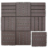 Kahomvis 1 ft. x 1 ft. Quick Deck Outdoor Waterproof Flooring All Weather Composite Deck Tile in Dark Brown (9 sq. ft. Per Box)