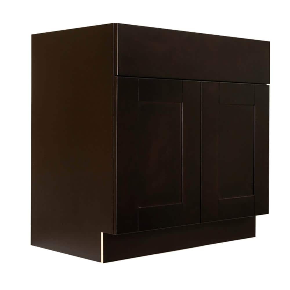 LIFEART CABINETRY Anchester Assembled 36 in. x 34.5 in. x 24 in. Base Cabinet with 2 Doors and 1 Drawer in Dark Espresso