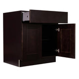 LIFEART CABINETRY Anchester Assembled 36 in. x 34.5 in. x 24 in. Base Cabinet with 2 Doors and 1 Drawer in Dark Espresso