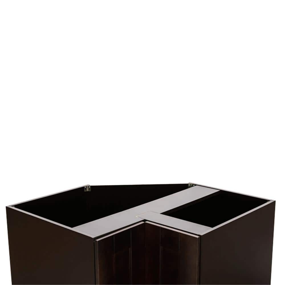 LIFEART CABINETRY Anchester Assembled 36 in. x 34.5 in. x 24 in. Base Lazy Susan Cabinet in Dark Espresso