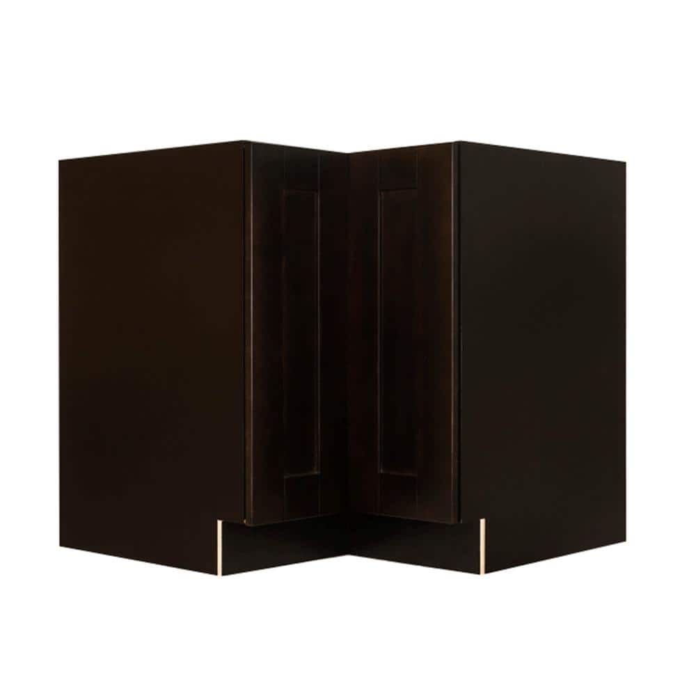 LIFEART CABINETRY Anchester Assembled 36 in. x 34.5 in. x 24 in. Base Lazy Susan Cabinet in Dark Espresso